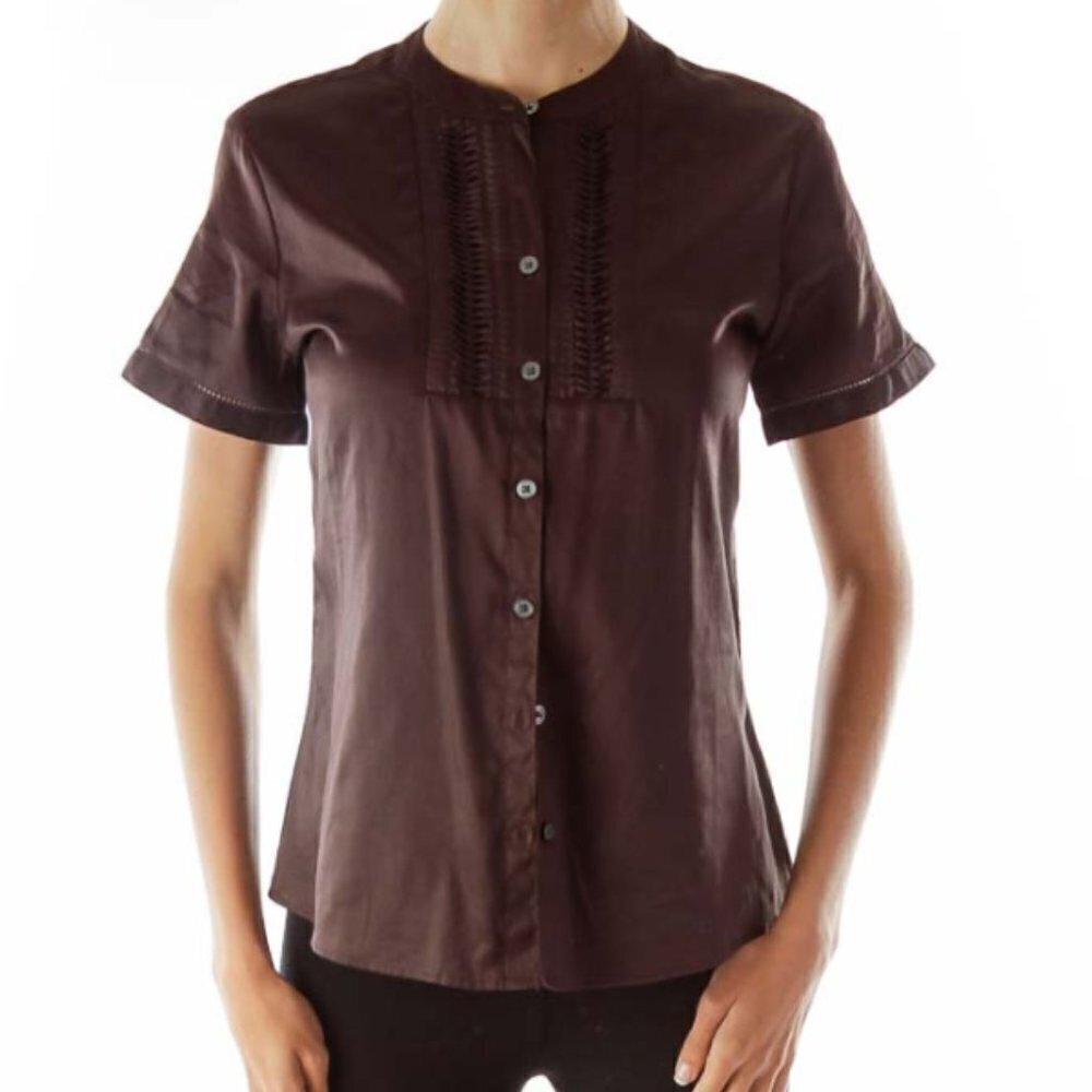 Banana Republic Brown Buttoned Blouse - Picture 1 of 3